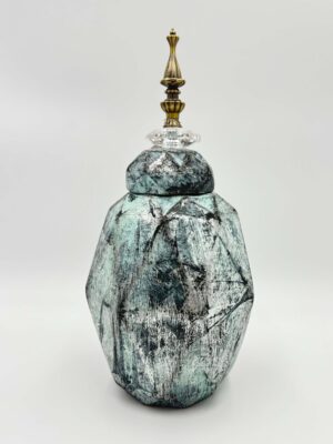 Διακοσμητικό Βάζο Κεραμικό Γκρι Inart 18x18x35cm
