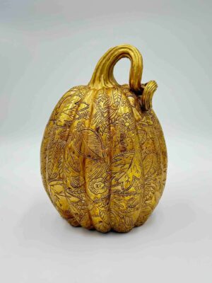 Διακοσμητική κολοκύθα χρυσή polyresin 24cm Espiel