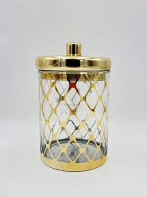 Διακοσμητικό Βάζο Γυάλινο Χρυσό με Καπάκι Zen Collection 16x16x27cm