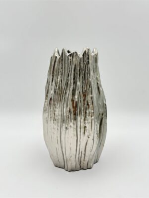 Διακοσμητικό Βάζο Κεραμικό Ασημί 16x16x26cm – Inart
