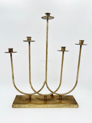 Κηροπήγιο Μεταλλικό Αντικέ Χρυσό Zen Collection 44.5x51.5x10cm
