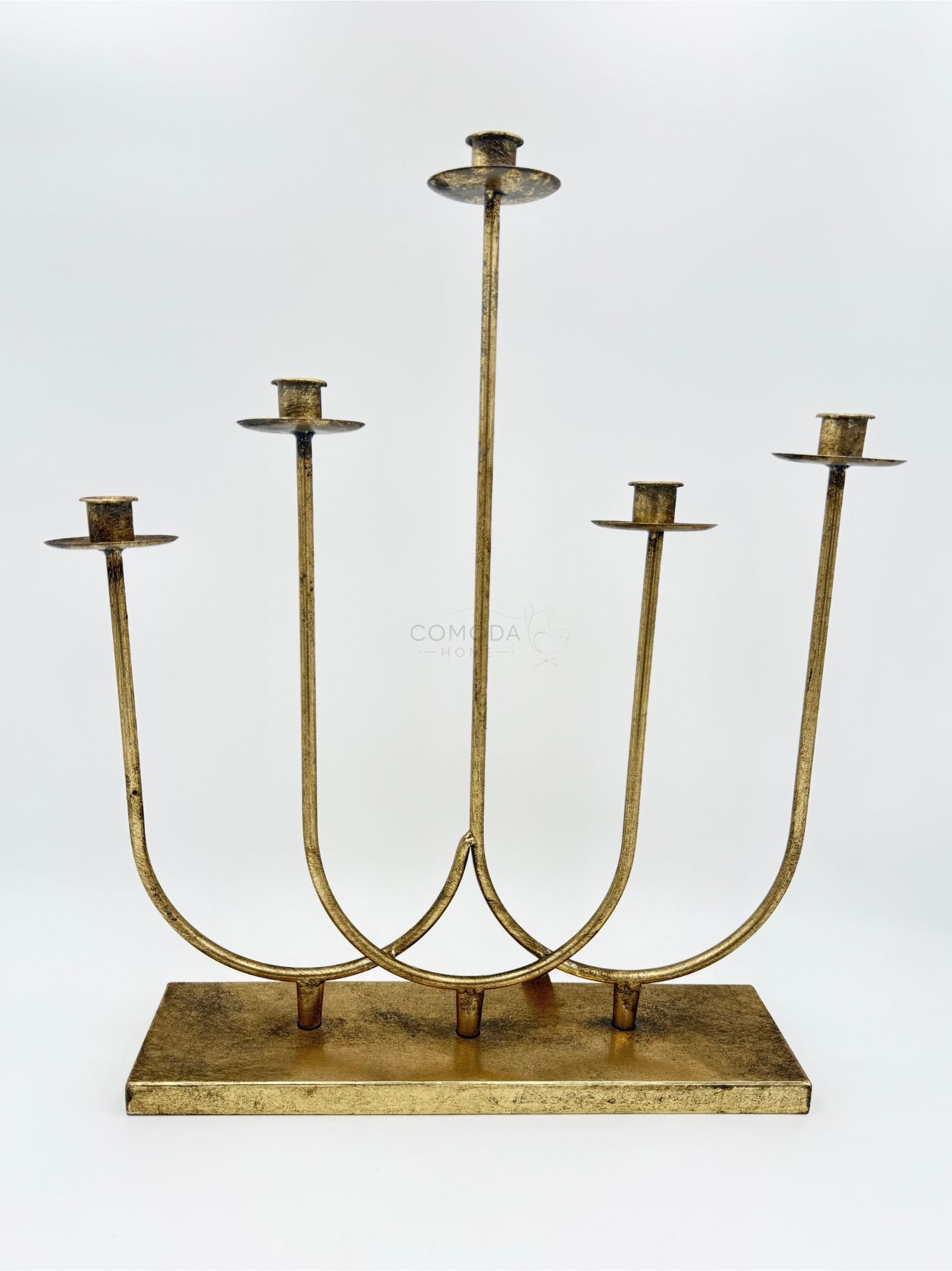 Κηροπήγιο Μεταλλικό Αντικέ Χρυσό Zen Collection 44.5x51.5x10cm