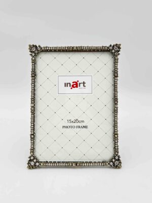 κορνίζα με ζιργκόν 15x20 Inart μπρονζέ μεταλλική