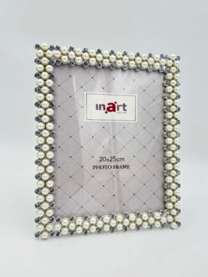 κορνίζα resin 20x25 Inart με πέρλες μπροστινή όψη