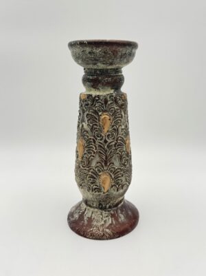 Κηροπήγιο Inart 11x26cm κεραμικό με ανάγλυφο σχέδιο