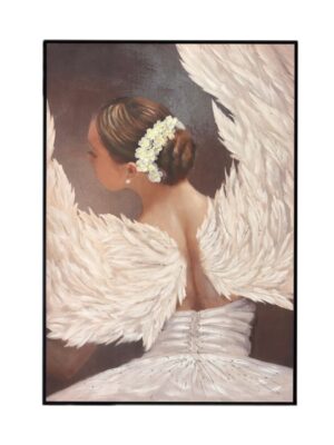 Πίνακας καμβάς αγγελικά φτερά Marhome 120x80cm με γυναικεία φιγούρα