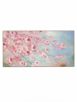Πίνακας καμβάς ανθισμένο δέντρο Iliadis 142x72.5cm με λευκή κορνίζα