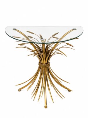 Κονσόλα Μεταλλική Χρυσή με Τζάμι Zen Collection